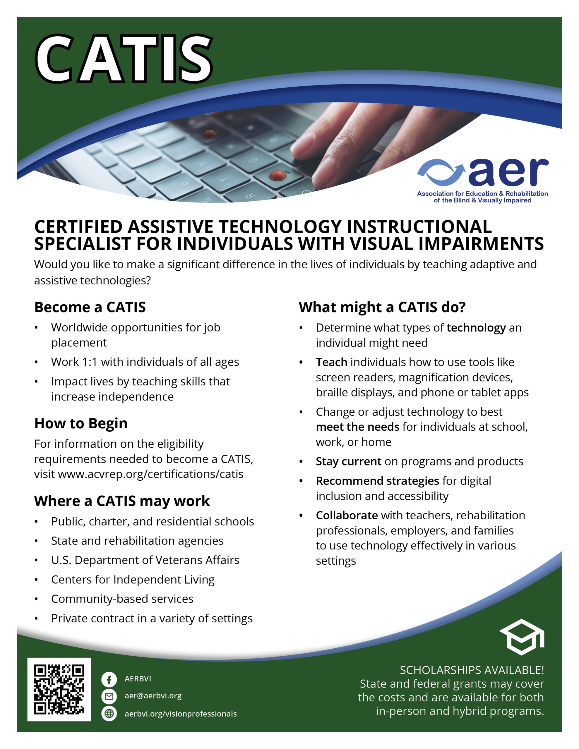 CATIS Flyer Flyer promoting Certified Assistive Technology Instructional Specialist